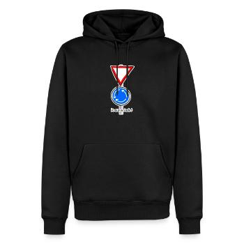 Kreisverkehrt - Männer Premium Bio Hoodie - Schwarz - Vorne - Nico (187cm)