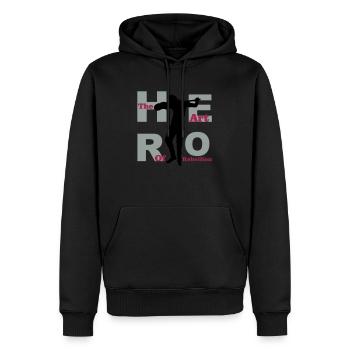hero guitar - Männer Premium Bio Hoodie - Schwarz - Vorne - Nico (187cm)