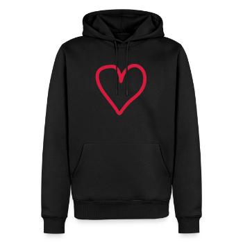 heart - Männer Premium Bio Hoodie - Schwarz - Vorne - Nico (187cm)