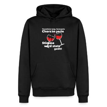 chorsängerin_Verantwortun - Männer Premium Bio Hoodie - Schwarz - Vorne - Nico (187cm)