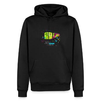Berlin is like a colorful journey - Männer Premium Bio Hoodie - Schwarz - Vorne - Nico (187cm)