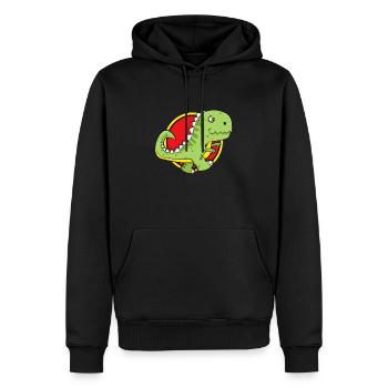 T REX - Sweat à capuche Premium bio Homme - noir - Devant - Nico (187cm)