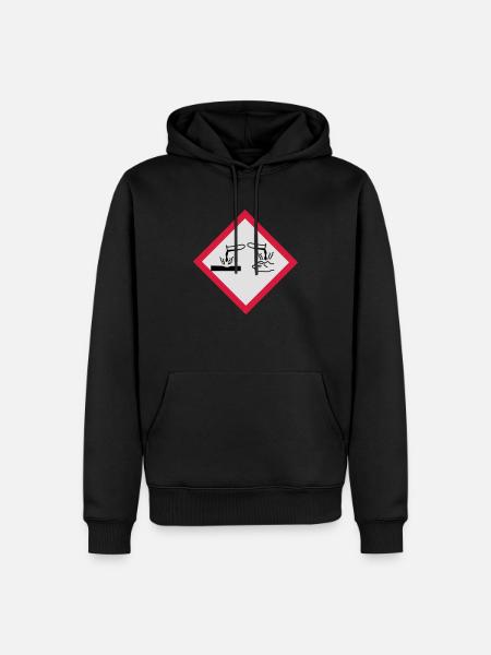 Gefahrstoffe ätzend - Männer Premium Bio Hoodie - Schwarz