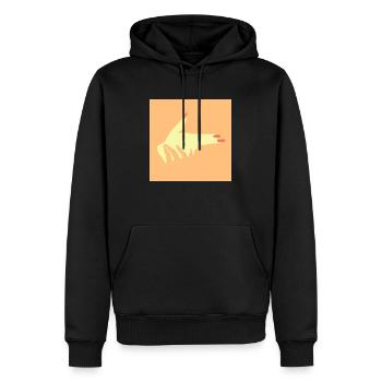 illustration main - Sweat à capuche Premium bio Homme - noir - Devant - Nico (187cm)