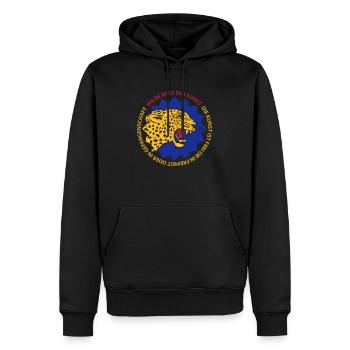 Wilde Kunst - Männer Premium Bio Hoodie - Schwarz - Vorne - Nico (187cm)