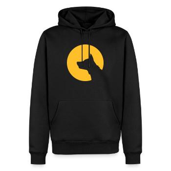 Le chien au clair de lune - Sweat à capuche Premium bio Homme - noir - Devant - Nico (187cm)