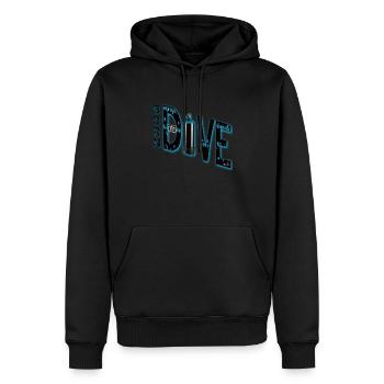 Né à Dive - Sweat à capuche Premium bio Homme - noir - Devant - Nico (187cm)