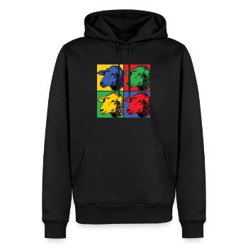 Schaf Sheep Pop-Art Design - Männer Premium Bio Hoodie - Schwarz - Vorne - Nico (187cm)