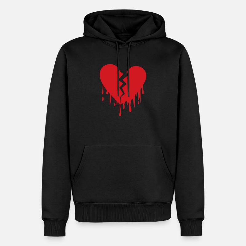 Broken heart de - Männer Premium Bio Hoodie - Schwarz