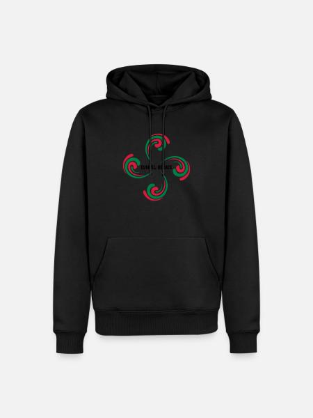 Croix Basque - Sweat à capuche Premium bio Homme - noir