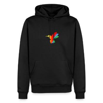 Hummingbird Kolibri bunt - Männer Premium Bio Hoodie - Schwarz - Vorne - Nico (187cm)