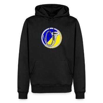 chasseurs alpins - Sweat à capuche Premium bio Homme - noir - Devant - Nico (187cm)
