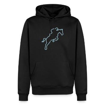 equitation cavalier13 obstacle cheval tr - Sweat à capuche Premium bio Homme - noir - Devant - Nico (187cm)