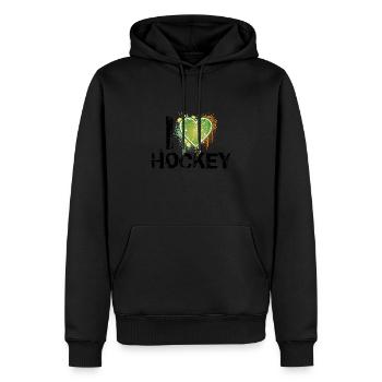 i love hockey de - Männer Premium Bio Hoodie - Schwarz - Vorne - Nico (187cm)
