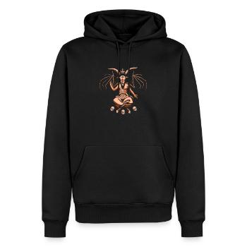 Baphomet - Sweat à capuche Premium bio Homme - noir - Devant - Nico (187cm)