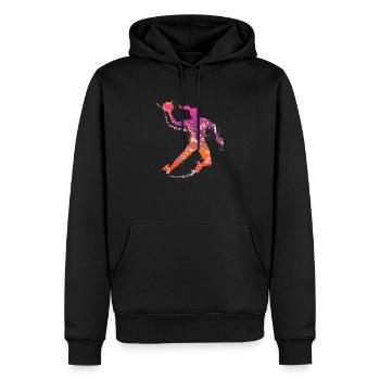 handball female de - Männer Premium Bio Hoodie - Schwarz - Vorne - Nico (187cm)