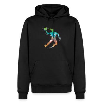 féminin de handball de - Sweat à capuche Premium bio Homme - noir - Devant - Nico (187cm)