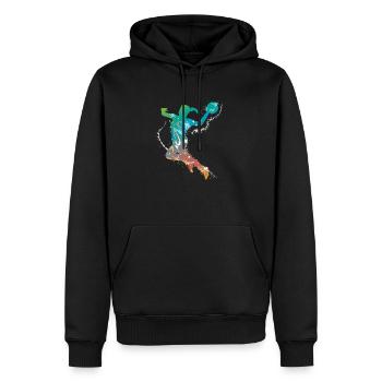 féminin de handball de - Sweat à capuche Premium bio Homme - noir - Devant - Nico (187cm)
