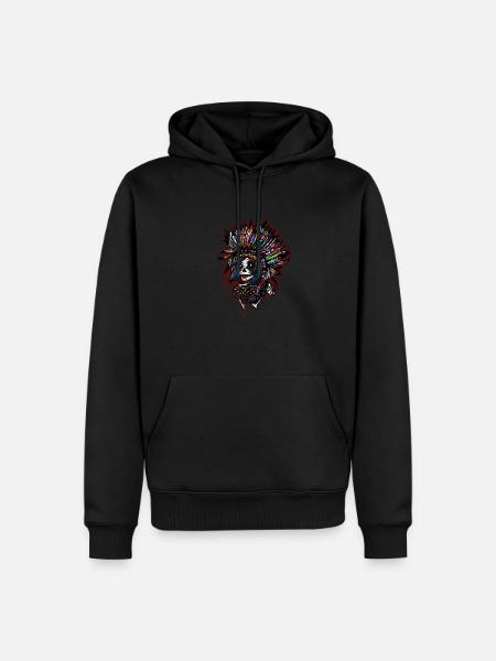 indien skull - Sweat à capuche Premium bio Homme - noir