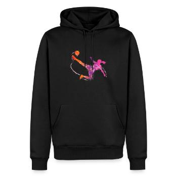 femelle football de - Sweat à capuche Premium bio Homme - noir - Devant - Nico (187cm)