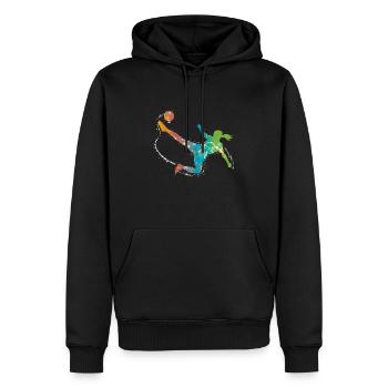 femelle football de - Sweat à capuche Premium bio Homme - noir - Devant - Nico (187cm)