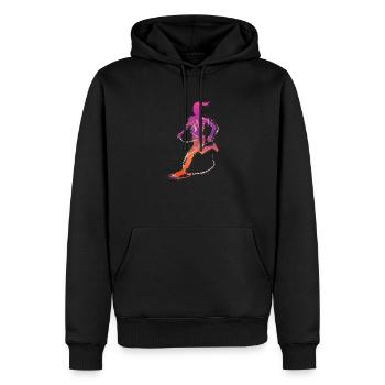 cross-country féminin de - Sweat à capuche Premium bio Homme - noir - Devant - Nico (187cm)