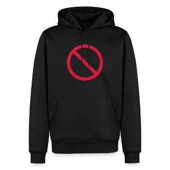verboten__f1 - Männer Premium Bio Hoodie - Schwarz - Vorne - Nico (187cm)