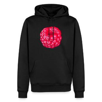 framboise kawaii.png - Sweat à capuche Premium bio Homme - noir - Devant - Nico (187cm)