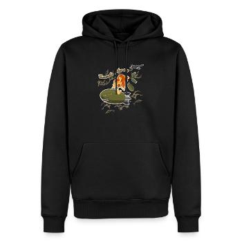 Bomben Reiter - Männer Premium Bio Hoodie - Schwarz - Vorne - Nico (187cm)