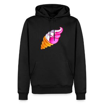 glace vanille fraise kawa - Sweat à capuche Premium bio Homme - noir - Devant - Nico (187cm)