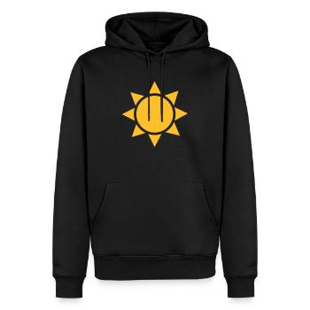 Sonne - Männer Premium Bio Hoodie - Schwarz - Vorne - Nico (187cm)