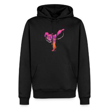 femelle karaté de - Sweat à capuche Premium bio Homme - noir - Devant - Nico (187cm)