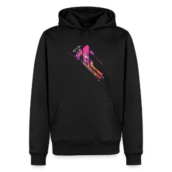 ski masculin de - Sweat à capuche Premium bio Homme - noir - Devant - Nico (187cm)