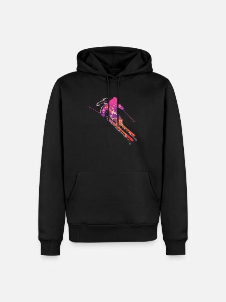 skiing male uk - Men’s Premium Organic Hoodie - black