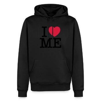 Ich liebe MICH - Männer Premium Bio Hoodie - Schwarz - Vorne - Nico (187cm)