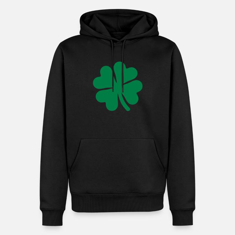 Kleeblatt - Männer Premium Bio Hoodie - Schwarz