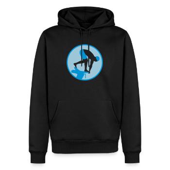 swimming_man_022013_b_2c - Men’s Premium Organic Hoodie - black - Front - Nico (187cm)