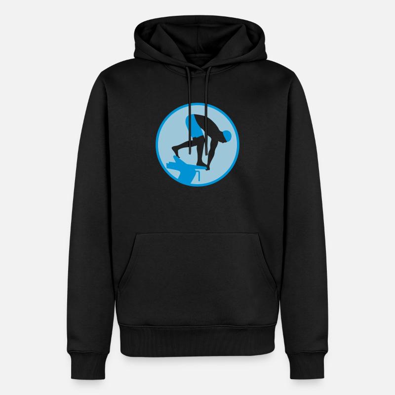 swimming_man_022013_b_2c - Sweat à capuche Premium bio Homme - noir