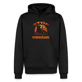Gegen Stierquälerei - Männer Premium Bio Hoodie - Schwarz - Vorne - Nico (187cm)