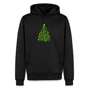 christmas_tree - Sweat à capuche Premium bio Homme - noir - Devant - Nico (187cm)