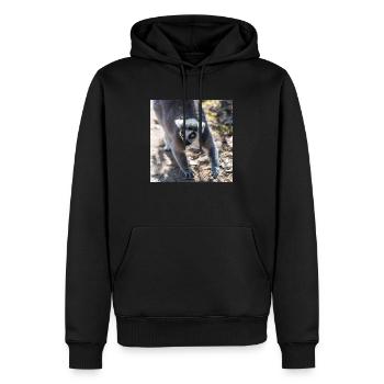 Katta (Lemur catta) - Sweat à capuche Premium bio Homme - noir - Devant - Nico (187cm)