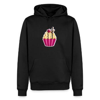 Cupcake - Muffin - Donut - Eis - Schokolade - DD - Männer Premium Bio Hoodie - Schwarz - Vorne - Nico (187cm)