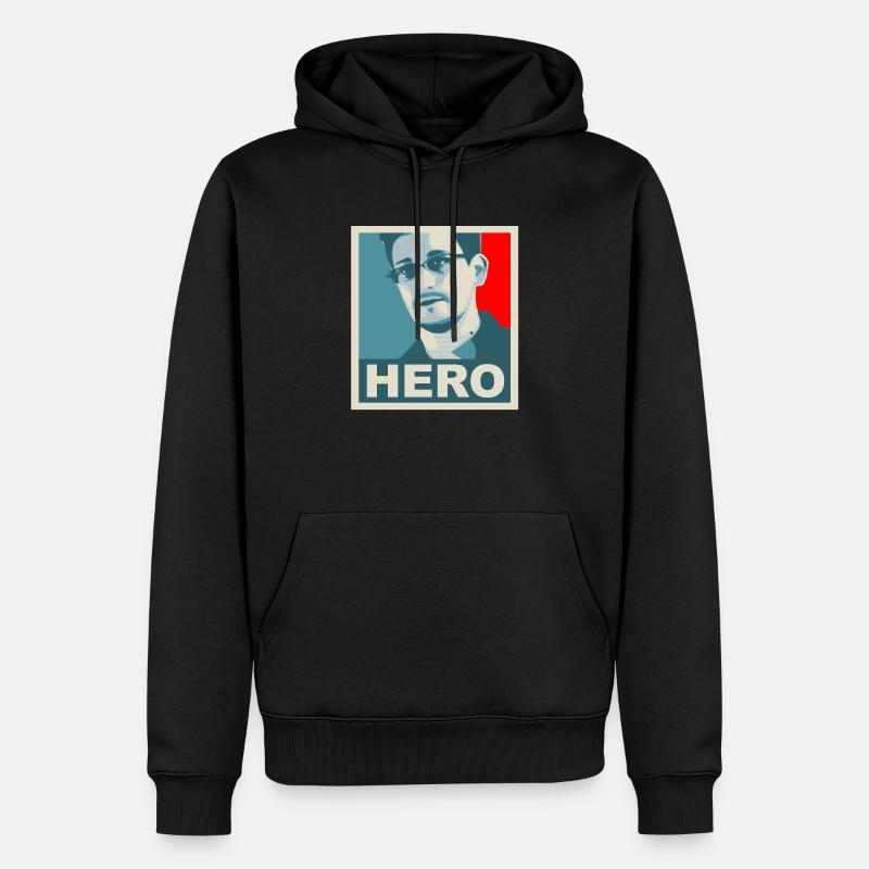 snowden - Sweat à capuche Premium bio Homme - noir