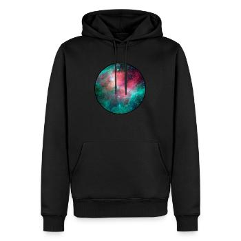 Galaxy - Space - Sterne - Cosmic - Kunst - - Männer Premium Bio Hoodie - Schwarz - Vorne - Nico (187cm)