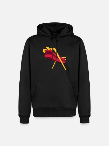 Aerobus Mannheim BUGA 1975 - Männer Premium Bio Hoodie - Schwarz