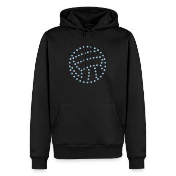 ballon volleyball pointille - Sweat à capuche Premium bio Homme - noir - Devant - Nico (187cm)