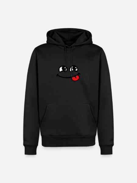 smile langue lol mdr ptdr - Sweat à capuche Premium bio Homme - noir