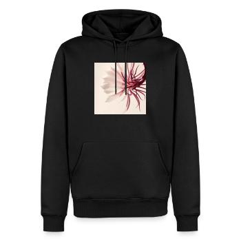 Minimalistische Blume Aquarell Beige - Männer Premium Bio Hoodie - Schwarz - Vorne - Nico (187cm)