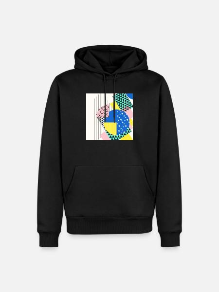 Retro Vintage Formen Abstrakt - Männer Premium Bio Hoodie - Schwarz