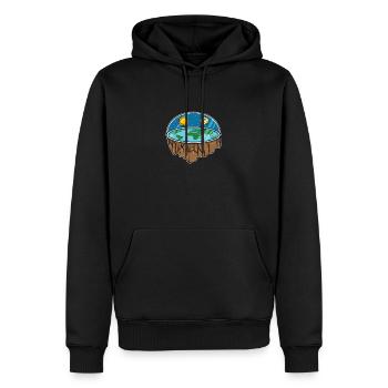 Flat Earth Flache Erde Weltraum Geschenk - Männer Premium Bio Hoodie - Schwarz - Vorne - Nico (187cm)